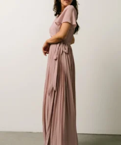 Soi Francine Pleated Wrap Maxi Dress | Dusty Rose