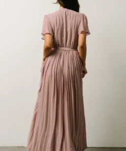 Soi Francine Pleated Wrap Maxi Dress | Dusty Rose