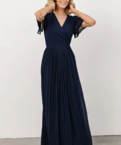 Soi Francine Pleated Wrap Maxi Dress | Navy Dresses 6 Soi Francine Pleated Wrap Maxi Dress | Navy Dresses