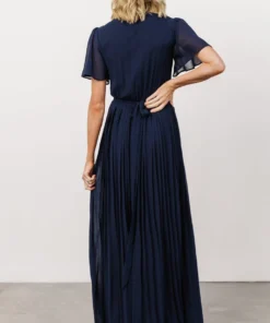 Soi Francine Pleated Wrap Maxi Dress | Navy Dresses 2 Soi Francine Pleated Wrap Maxi Dress | Navy Dresses