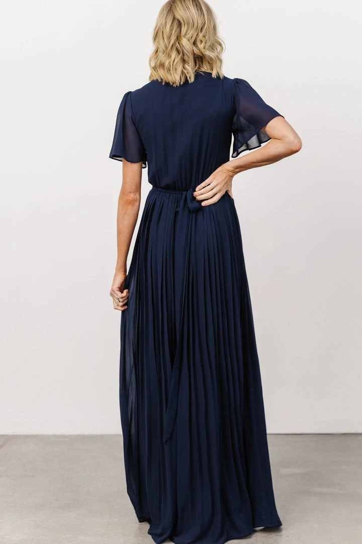 Soi Francine Pleated Wrap Maxi Dress | Navy Dresses Soi Francine Pleated Wrap Maxi Dress | Navy Dresses