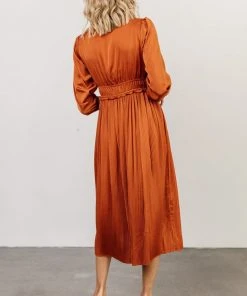 POL Gabriella Satin Midi Dress | Spice Dresses