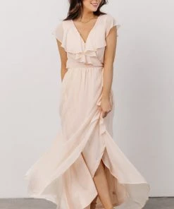 Soi Gaia Tulip Wrap Dress | Light Peach