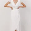 Soi Gaia Tulip Wrap Dress | Off White