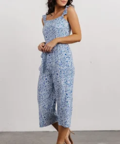 SL Gemma Jumpsuit | Blue + White Floral