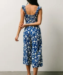 SL Gemma Jumpsuit | Royal Blue Floral Vacation
