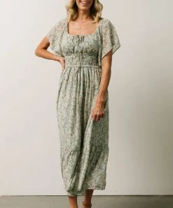 IL Gentry Midi Dress | Light Sage Floral