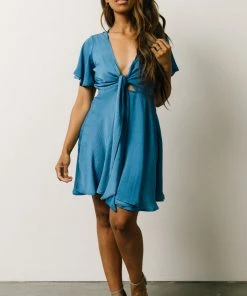 DD Dresses Gina Peek-a-Boo Mini Dress | French Blue