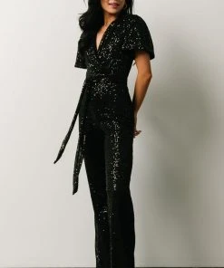 RR Shop By Style Glasgow Sequin Jumpsuit | Black