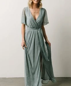 BB Custom Dresses Grace Sparkle Gown | Dusty Blue