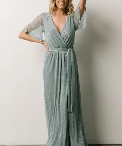 BB Custom Dresses Grace Sparkle Gown | Dusty Blue