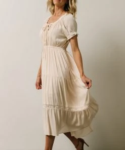 IL Greer Pintucked Midi Dress | Cream