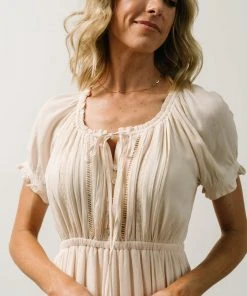 IL Greer Pintucked Midi Dress | Cream