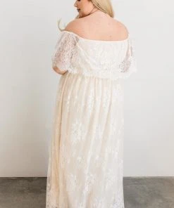BB Custom Guinevere Lace Maxi Dress | Off White Dresses