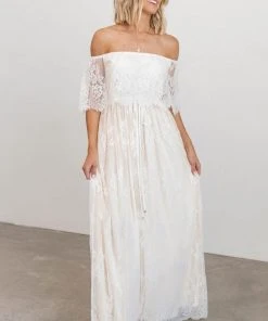 BB Custom Guinevere Lace Maxi Dress | Off White Dresses