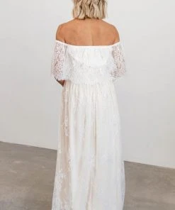 BB Custom Guinevere Lace Maxi Dress | Off White Dresses
