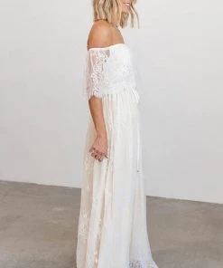 BB Custom Guinevere Lace Maxi Dress | Off White Dresses