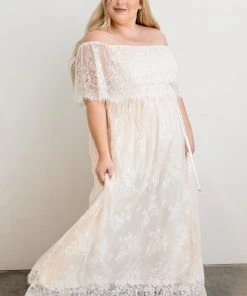 BB Custom Guinevere Lace Maxi Dress | Off White Dresses