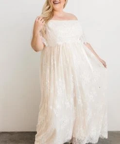 BB Custom Guinevere Lace Maxi Dress | Off White Dresses