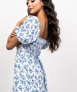 FT Gwen Smocked Midi Dress | Blue Floral Dresses 8 FT Gwen Smocked Midi Dress | Blue Floral Dresses