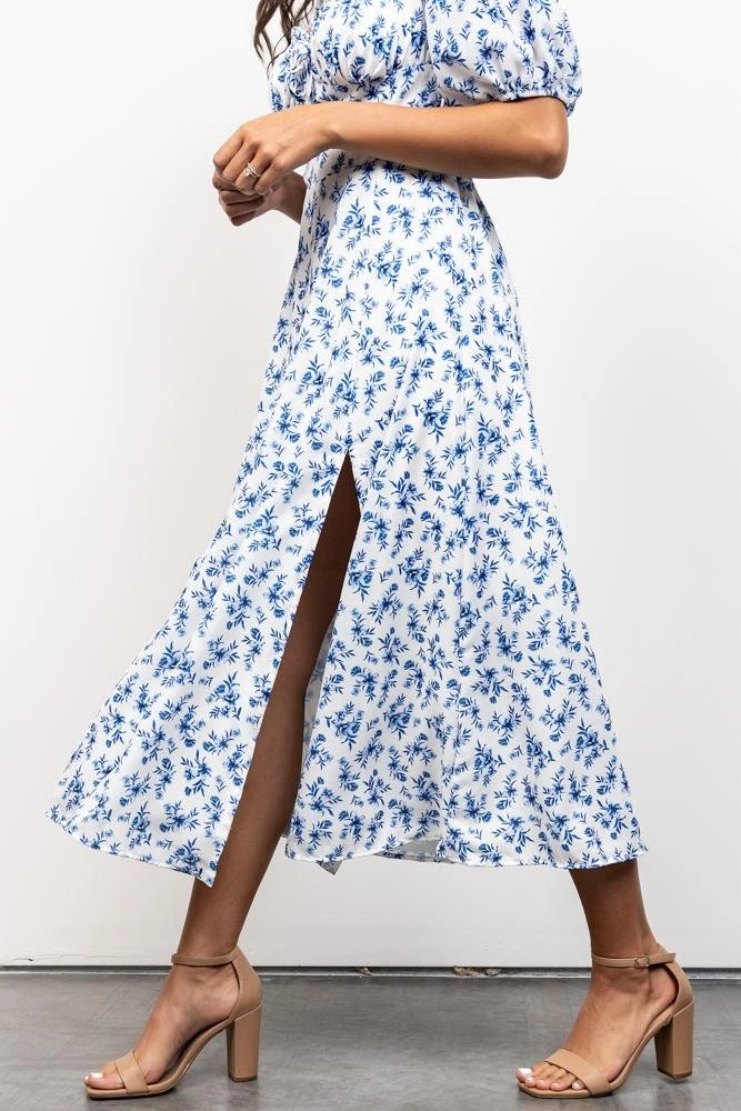 FT Gwen Smocked Midi Dress | Blue Floral Dresses FT Gwen Smocked Midi Dress | Blue Floral Dresses