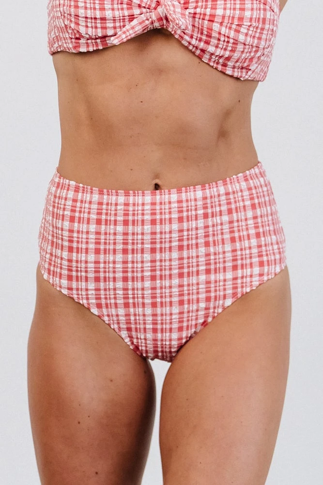 BJB Hamptons Plaid Bikini Bottom | Red Swim 2 BJB Hamptons Plaid Bikini Bottom | Red Swim