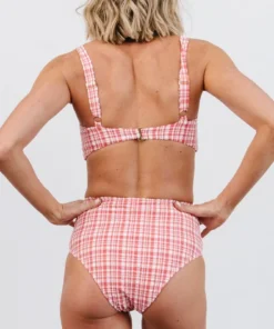 BJB Hamptons Plaid Bikini Bottom | Red Swim 9 BJB Hamptons Plaid Bikini Bottom | Red Swim