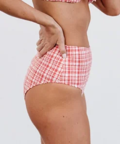 BJB Hamptons Plaid Bikini Bottom | Red Swim 10 BJB Hamptons Plaid Bikini Bottom | Red Swim
