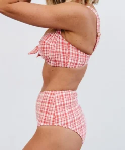 BJB Hamptons Plaid Bikini Bottom | Red Swim 8 BJB Hamptons Plaid Bikini Bottom | Red Swim