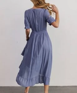 POL Hannah Midi Dress | Dusty Blue