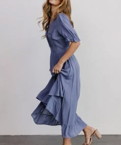 POL Hannah Midi Dress | Dusty Blue