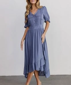 POL Hannah Midi Dress | Dusty Blue
