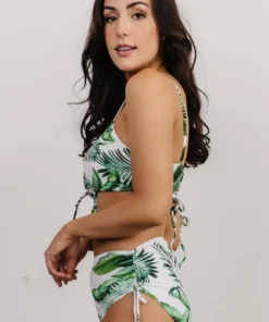 BJB Haven Bikini Bottom | Green Floral Swim