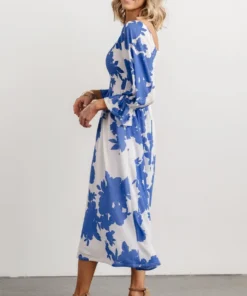 SL Heather Smocked Midi Dress | French Blue Floral Dresses 4 SL Heather Smocked Midi Dress | French Blue Floral Dresses