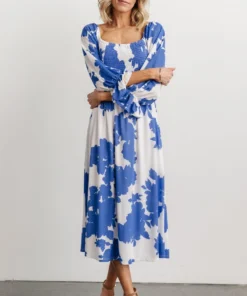 SL Heather Smocked Midi Dress | French Blue Floral Dresses 3 SL Heather Smocked Midi Dress | French Blue Floral Dresses