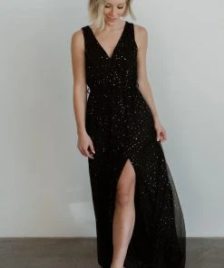 BB Custom Helen Tank Sparkle Gown | Black Dresses