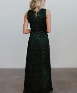 BB Custom Dresses Helen Tank Sparkle Gown | Emerald