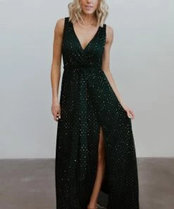 BB Custom Dresses Helen Tank Sparkle Gown | Emerald