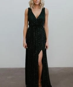 BB Custom Dresses Helen Tank Sparkle Gown | Emerald