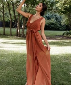 BB Custom Dresses Hera Maxi Dress | Rust