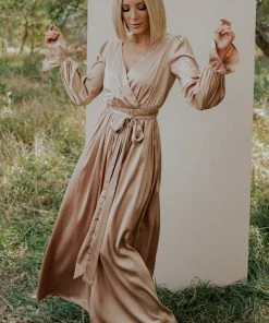 DD Holly Satin Maxi Dress | Champagne Dresses 31 DD Holly Satin Maxi Dress | Champagne Dresses