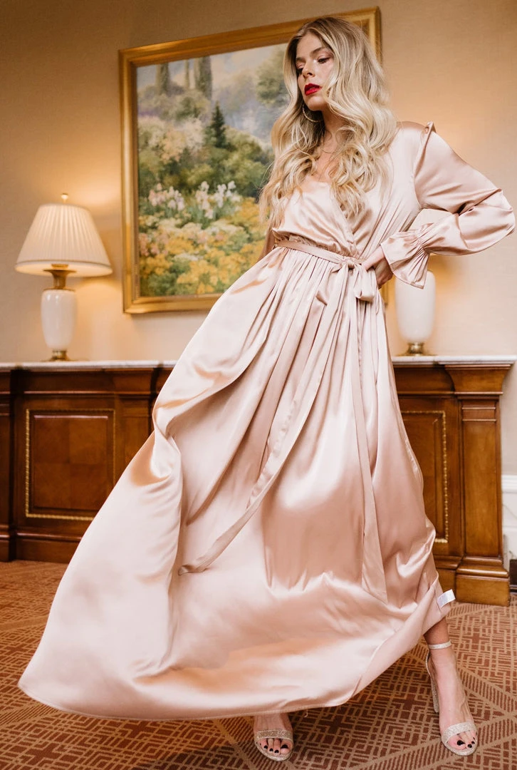 DD Holly Satin Maxi Dress | Champagne Dresses 4 DD Holly Satin Maxi Dress | Champagne Dresses