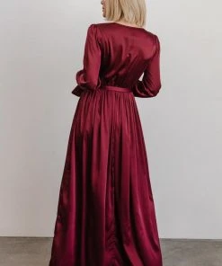 DD Dresses Holly Satin Maxi Dress | Cranberry
