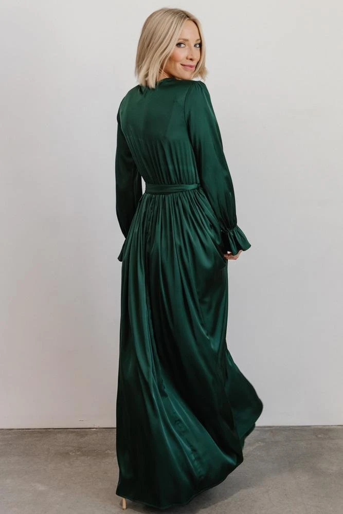 DD Holly Satin Maxi Dress | Dark Green Dresses 4 DD Holly Satin Maxi Dress | Dark Green Dresses