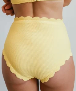 BJB Honolulu High Waist Bikini Bottom | Yellow Swim