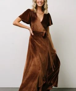 BB Custom Dresses Calvin Sparkle Velvet Wrap Dress | Bronze 11 BB Custom Dresses Calvin Sparkle Velvet Wrap Dress | Bronze
