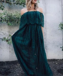 BB Custom Caroline Lace Maxi Dress | Emerald Dresses