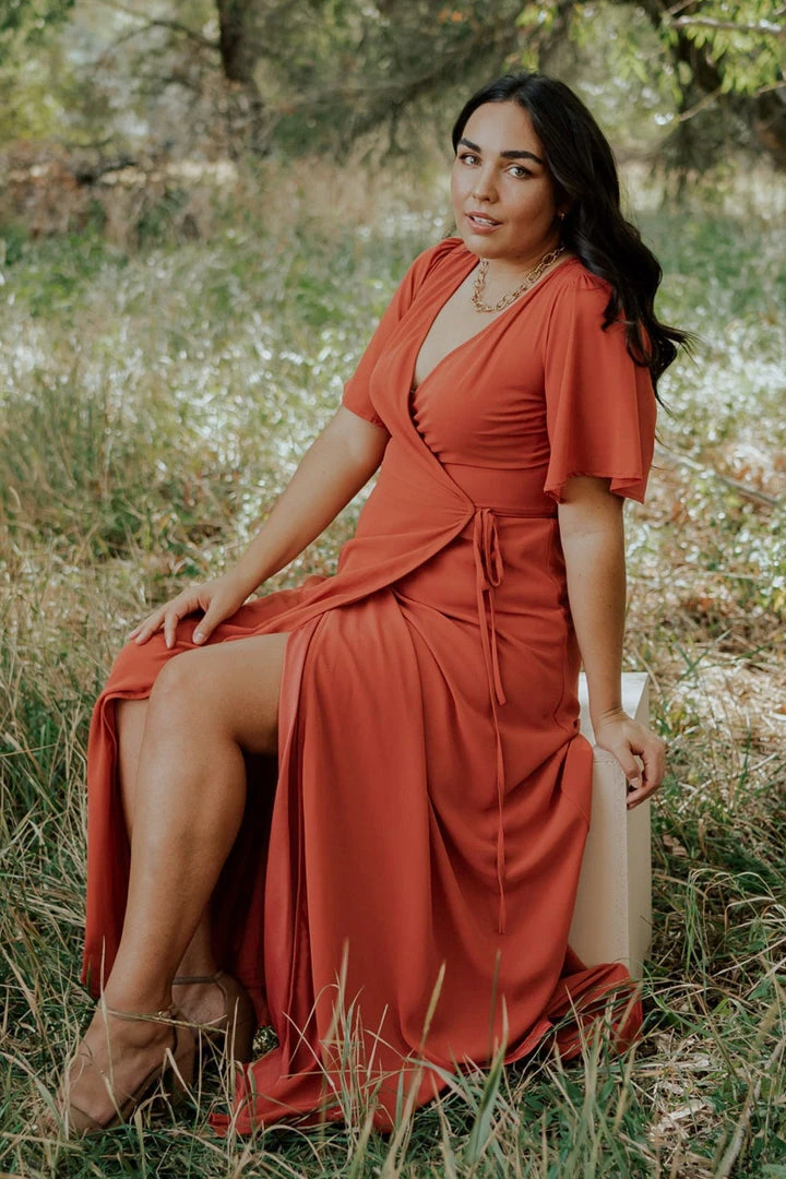 BB Custom Ivy Wrap Maxi Dress | Clay 2 BB Custom Ivy Wrap Maxi Dress | Clay