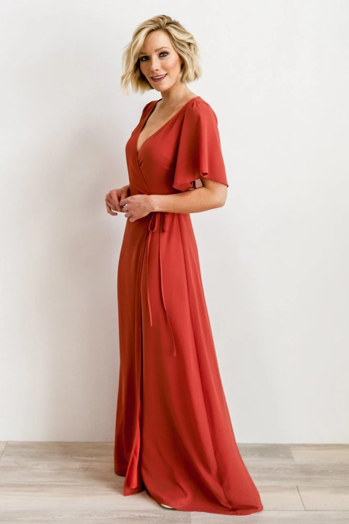 BB Custom Ivy Wrap Maxi Dress | Clay 13 BB Custom Ivy Wrap Maxi Dress | Clay