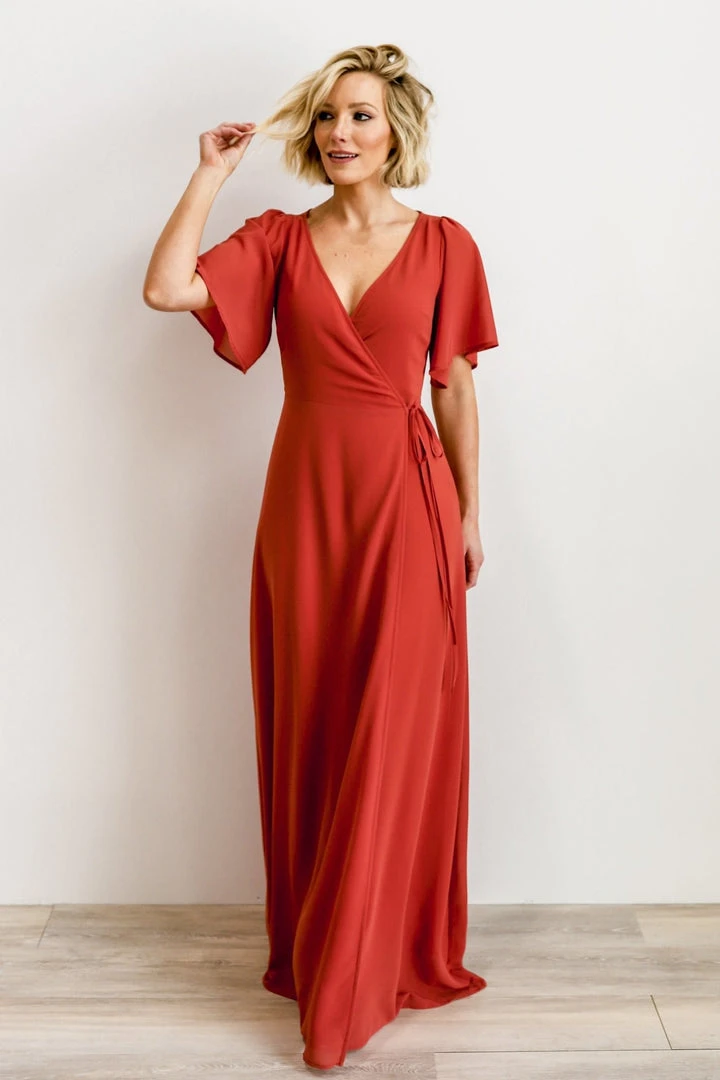 BB Custom Ivy Wrap Maxi Dress | Clay 4 BB Custom Ivy Wrap Maxi Dress | Clay